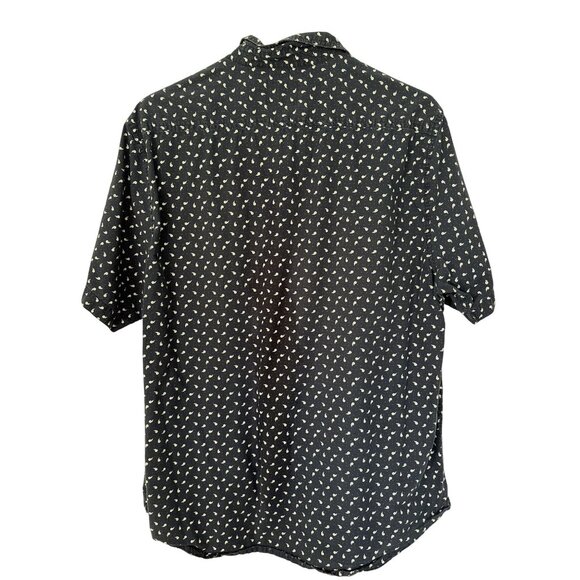 Carbon Button-Up Navy Floral Print Short Sleeve Shirt XL100% Cotton - Picture 2 of 6